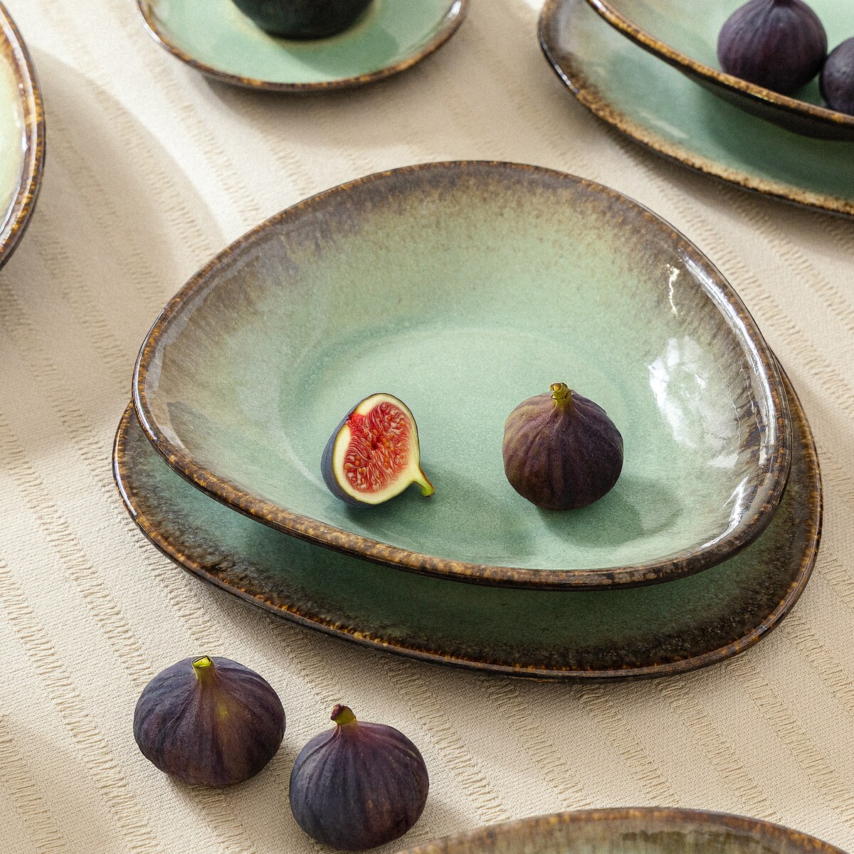 Konsimo PRIMA Zestaw obiadowy 6os. (18 el.), szałwiowy