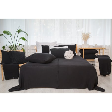 Poszewka brytyjska kwadratowa grafitowa, 50 x 50 cm, La Manta