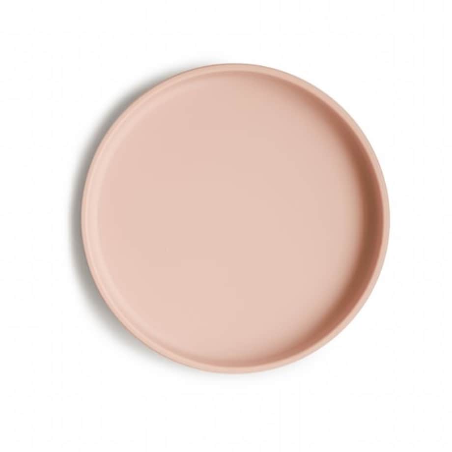 Mushie Silikonowy Talerzyk dla Dziecka z Przyssawką Blush