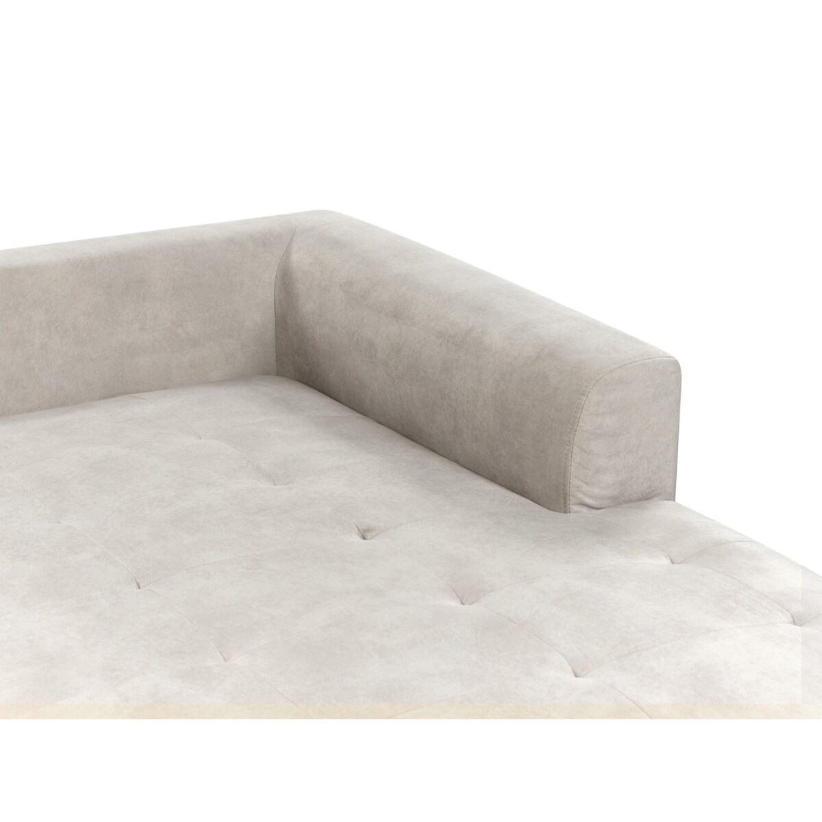 Narożnik welurowy lewostronny jasnoszary FLAM