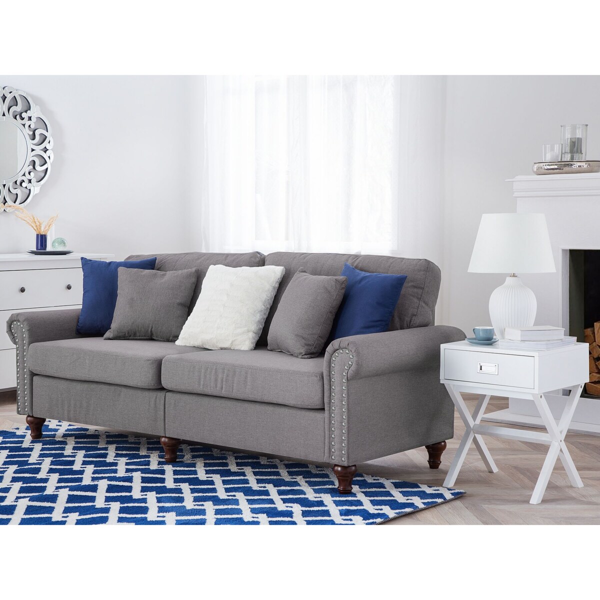 Sofa 3-osobowa jasnoszara OTRA