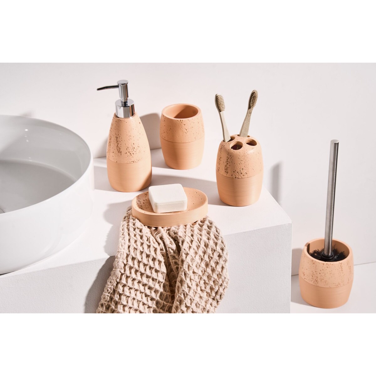 Zestaw akcesoriów łazienkowych 5 elementów YARAPA Pomarańczowy