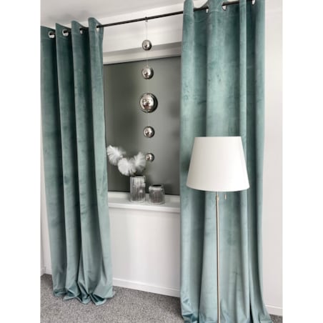 Zasłona welurowa gładka | 140x250 cm przelotki | szałwia