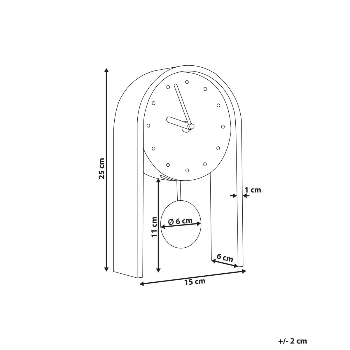 Zegar biurkowy FERDEN MDF Ciemne drewno