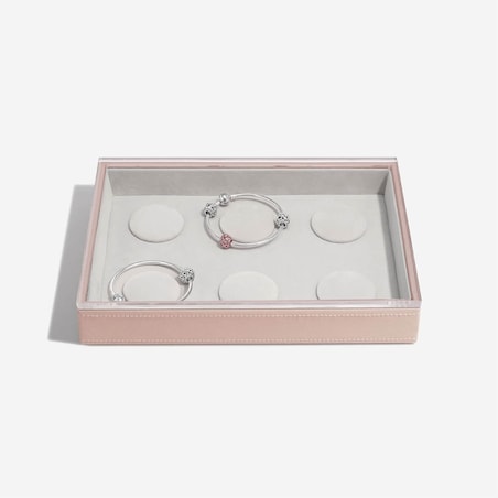 Szkatułka na bransoletki charms Stackers classic jasnoróżowa z pokrywką