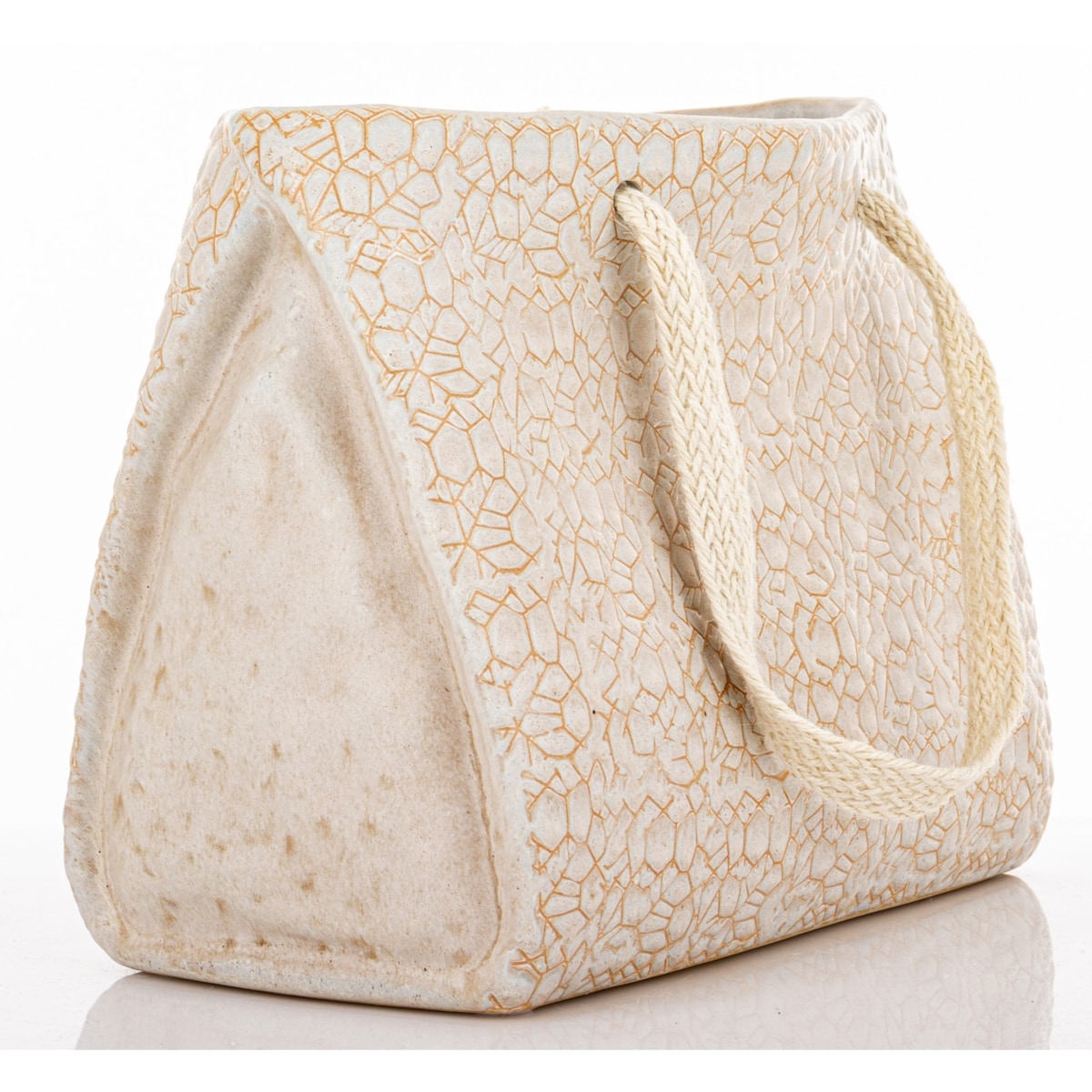 Osłonka ceramiczna 22x28x16 cm TORBA beżowa