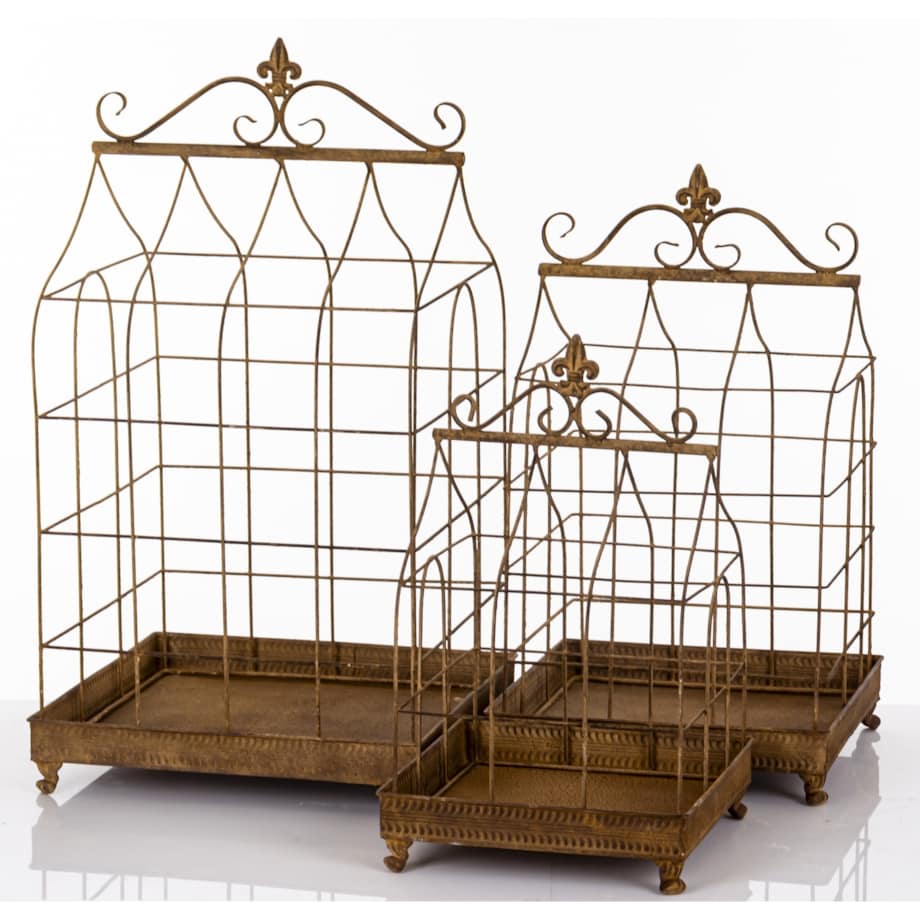 Klatki dekoracyjne metalowe 3 sztuki