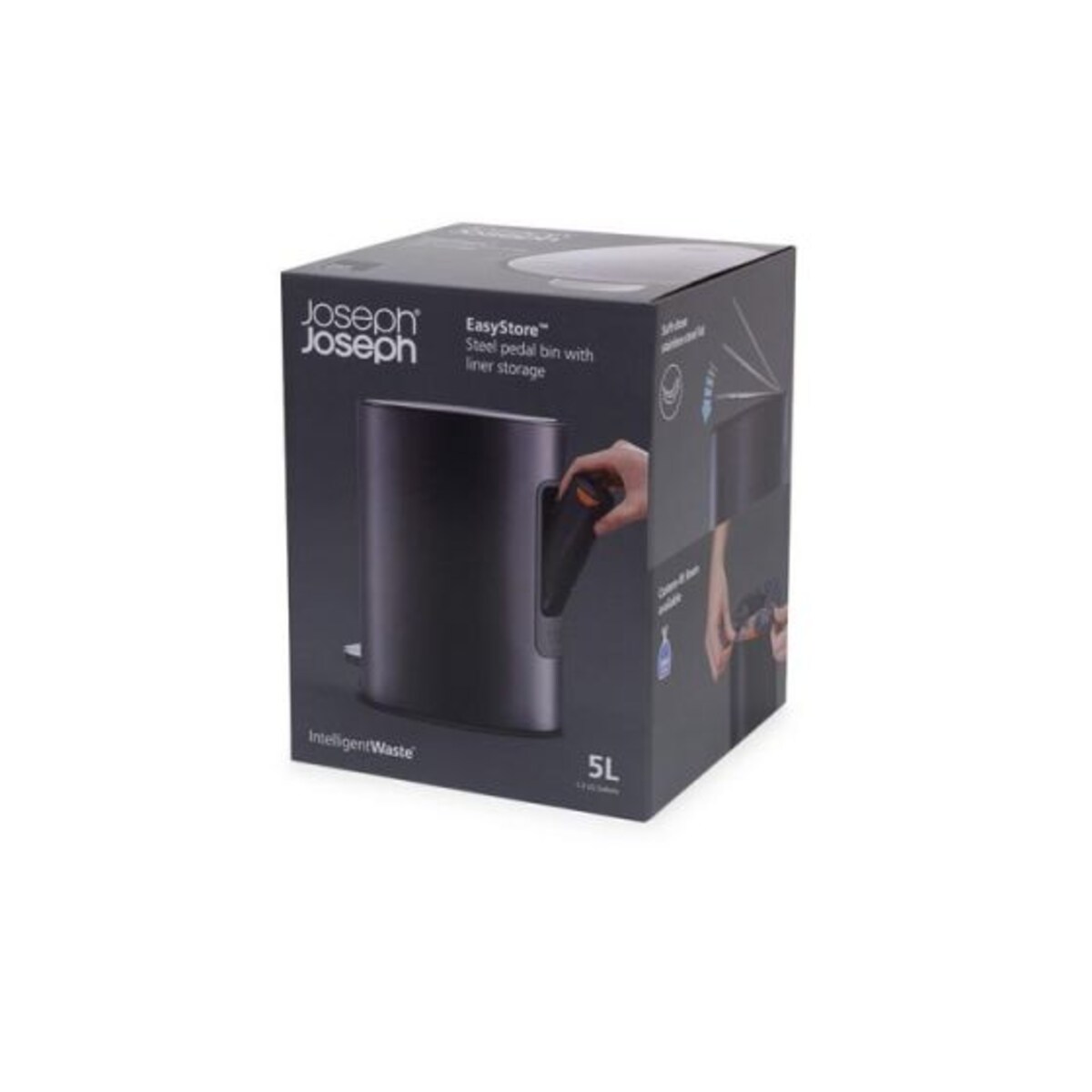 Kosz na śmieci (czarny) EasyStore Joseph Joseph
