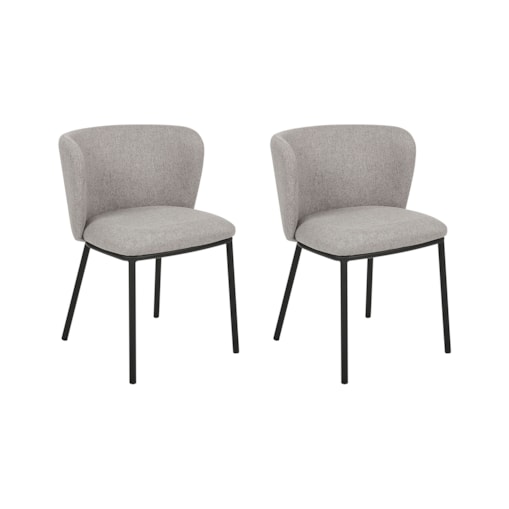 Zestaw 2 krzeseł do jadalni szary MINA