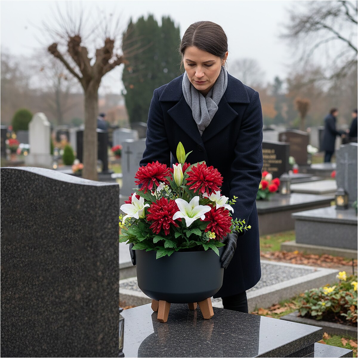 Donica Na Cmentarz Misa Na Nóżkach Doniczka Na Wszystkich Świętych 23,8 Cm Gracia Standard