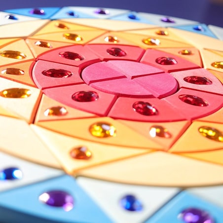 Układanka z kryształkami Mandala błyszcząca średnica 40 cm kolorowa 3+ Grimm's