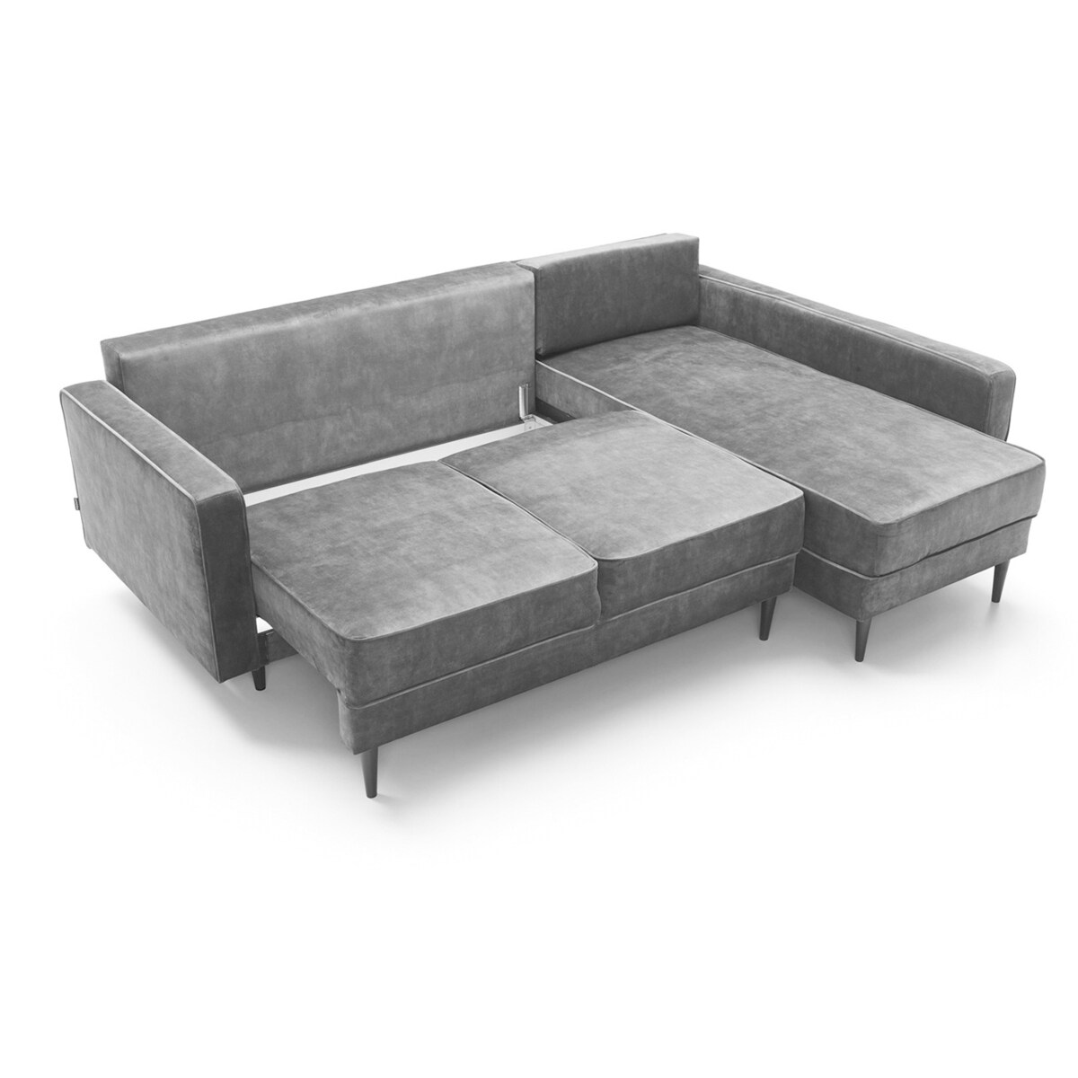 Narożnik rozkładany Svein, ciemny niebieski, 227 x 164 x 91 cm, Tkaniny tapicerskie - sofy