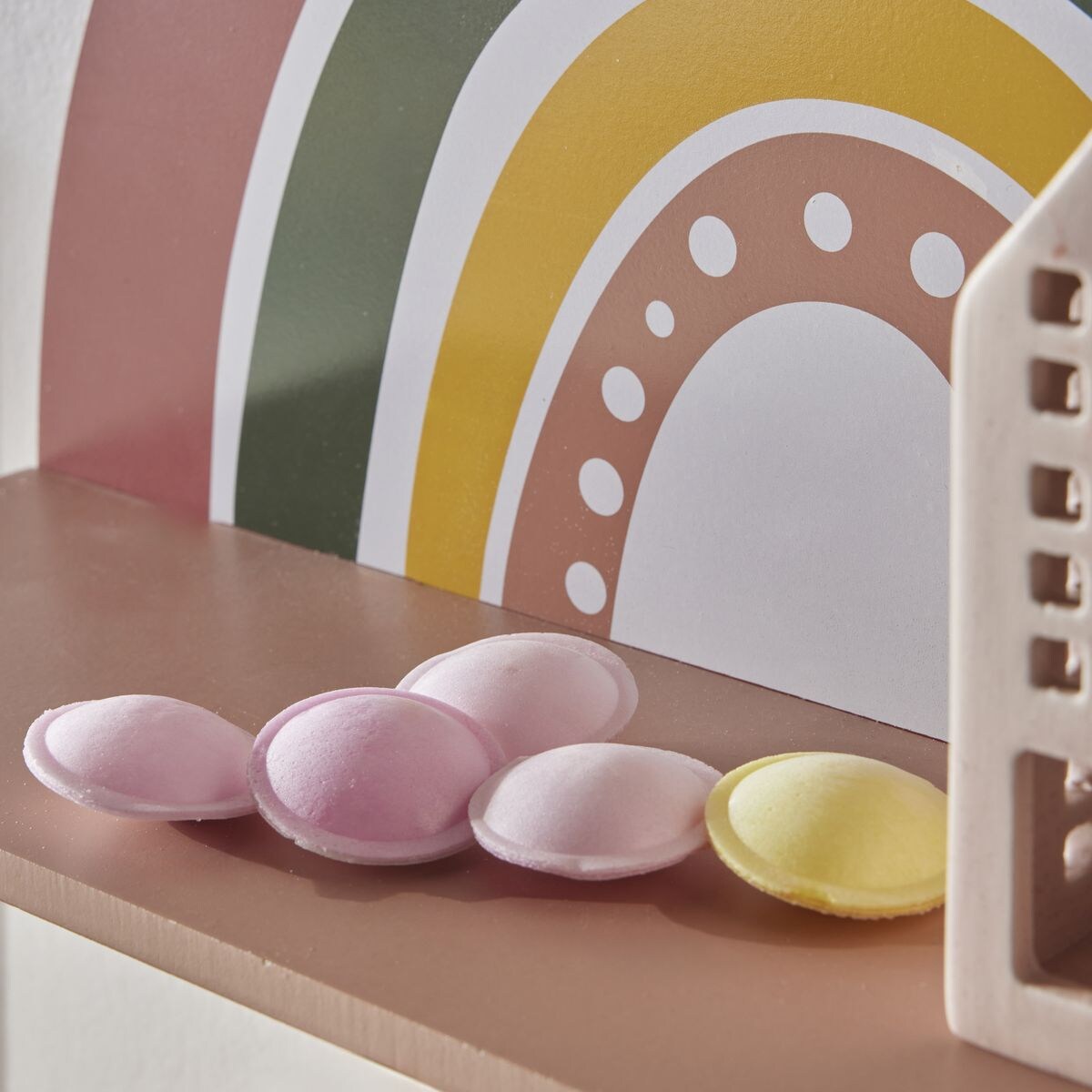 Półka do pokoju dziecięcego tęcza HEAD IN THE COULDS, 41,5 x 10 x 31,5 cm