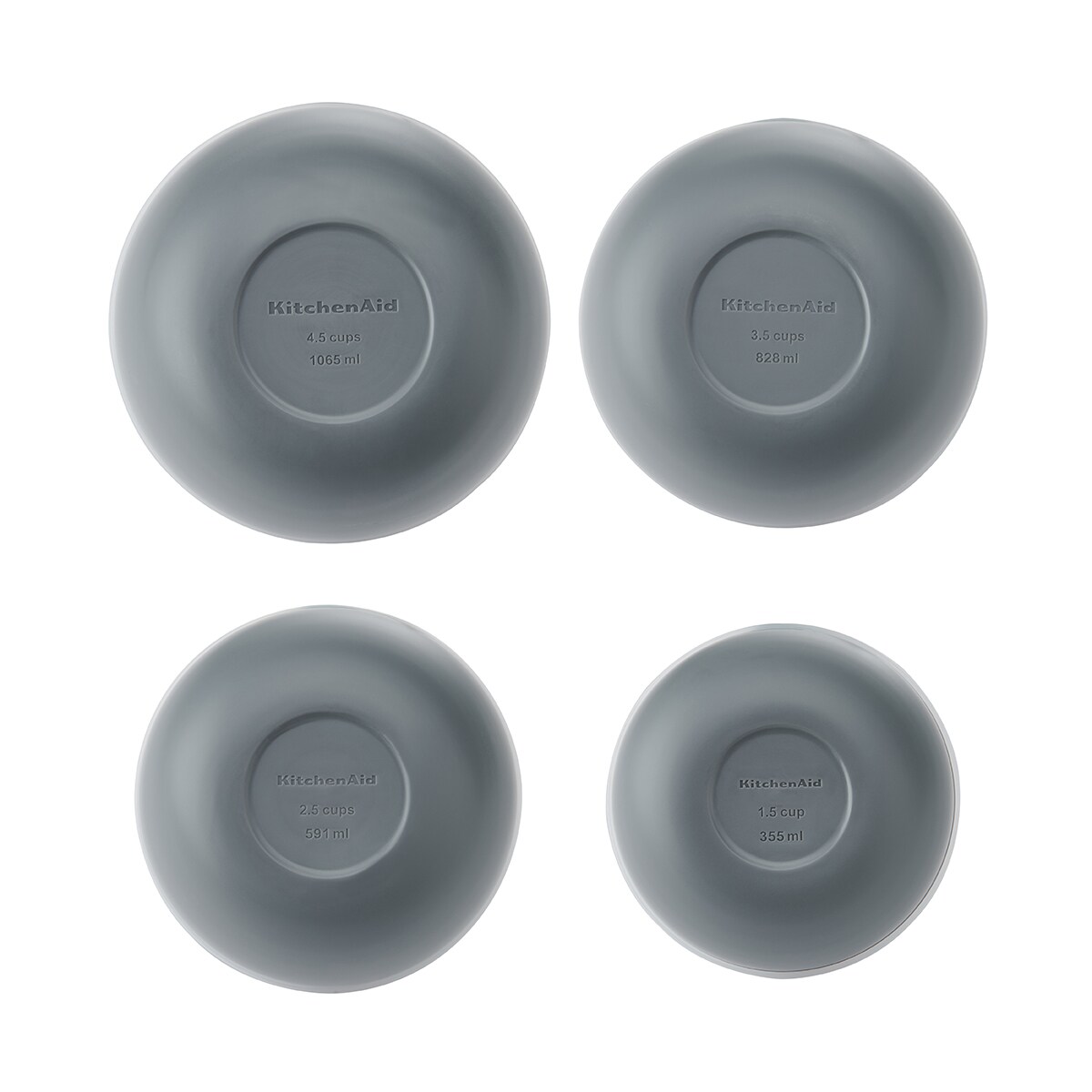 KitchenAid miski kuchenne z pokrywkami 4 szt. Charcoal Grey