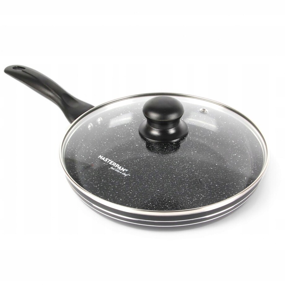 Patelnia Granitowa Pokrywka 18 Cm Plaster Miodu Indukcja Gaz 0.6L Wysoka 4.0