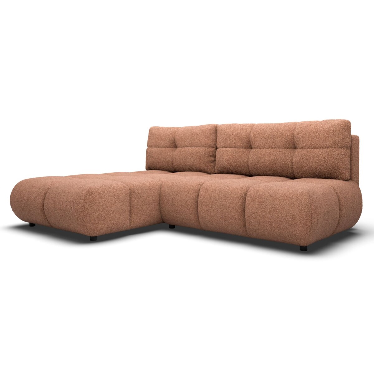 Pikowany Narożnik MILA rozkładany bez boczków lewy ceglasty