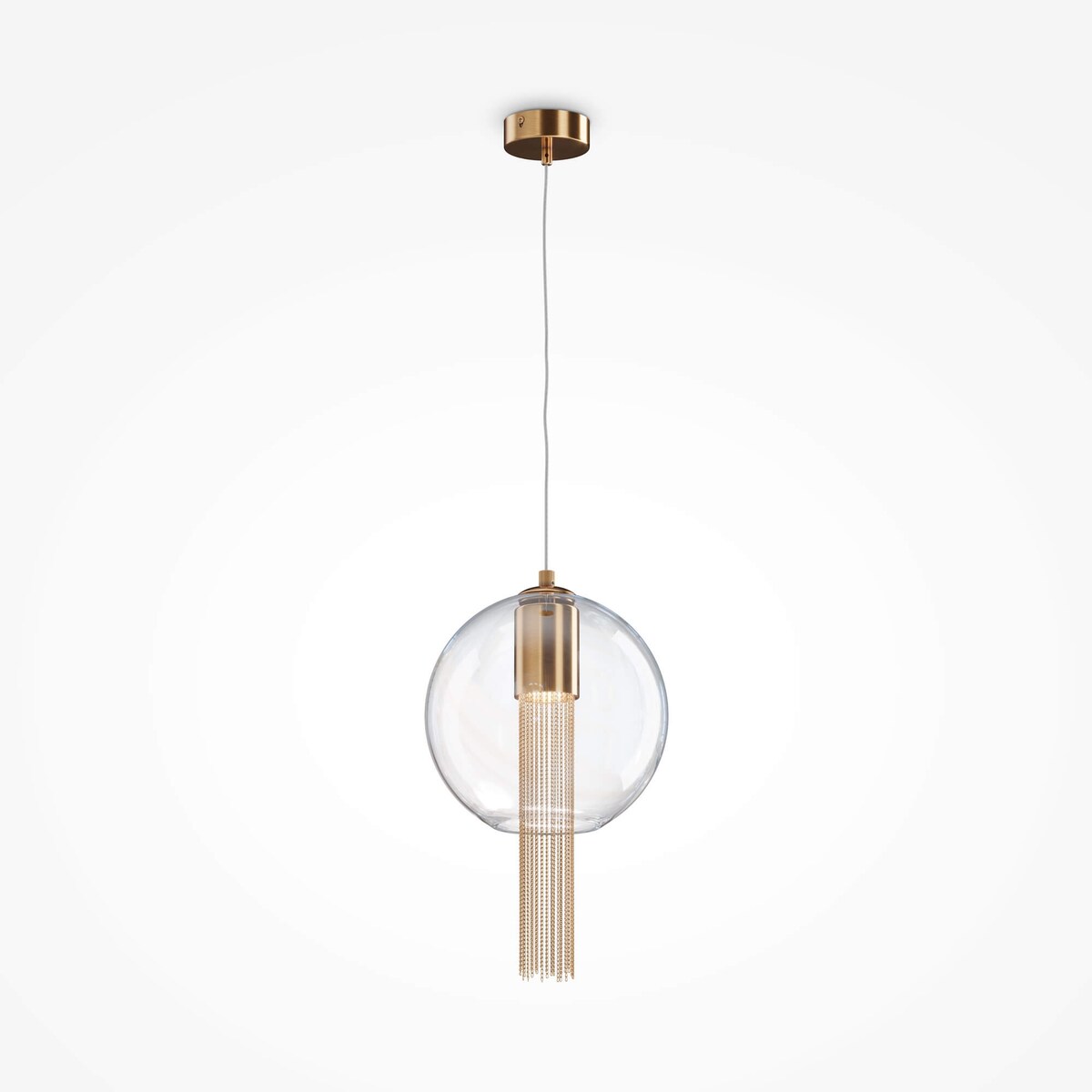 Lampa salonowa wisząca Flusso P095PL-01BZ1 ball przeźroczysta