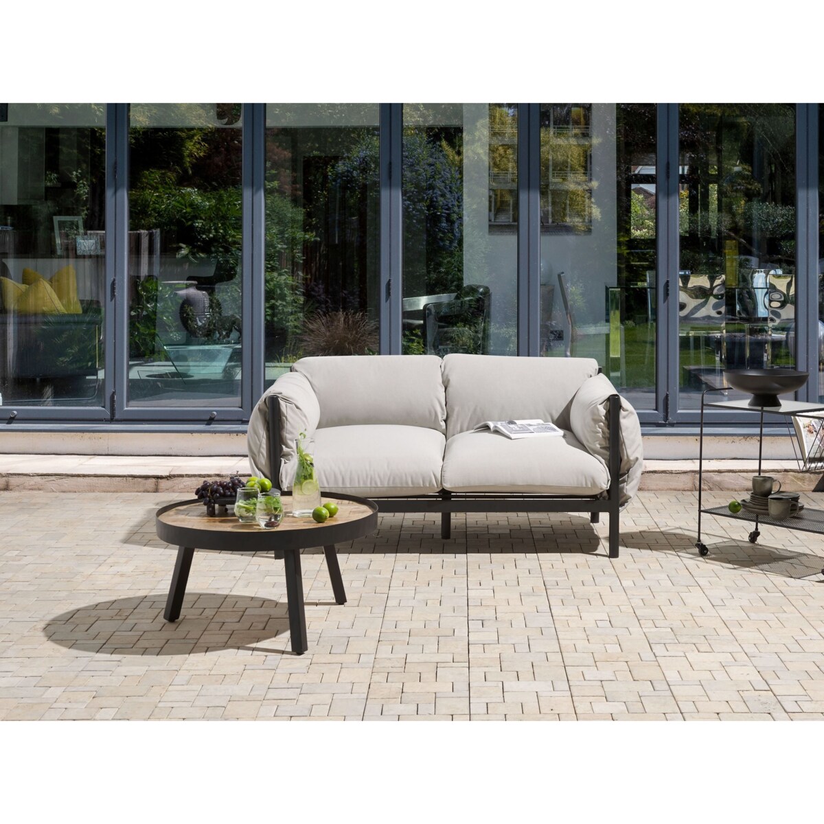 Sofa ogrodowa dla 2 osób ESPERIA Metal Szary