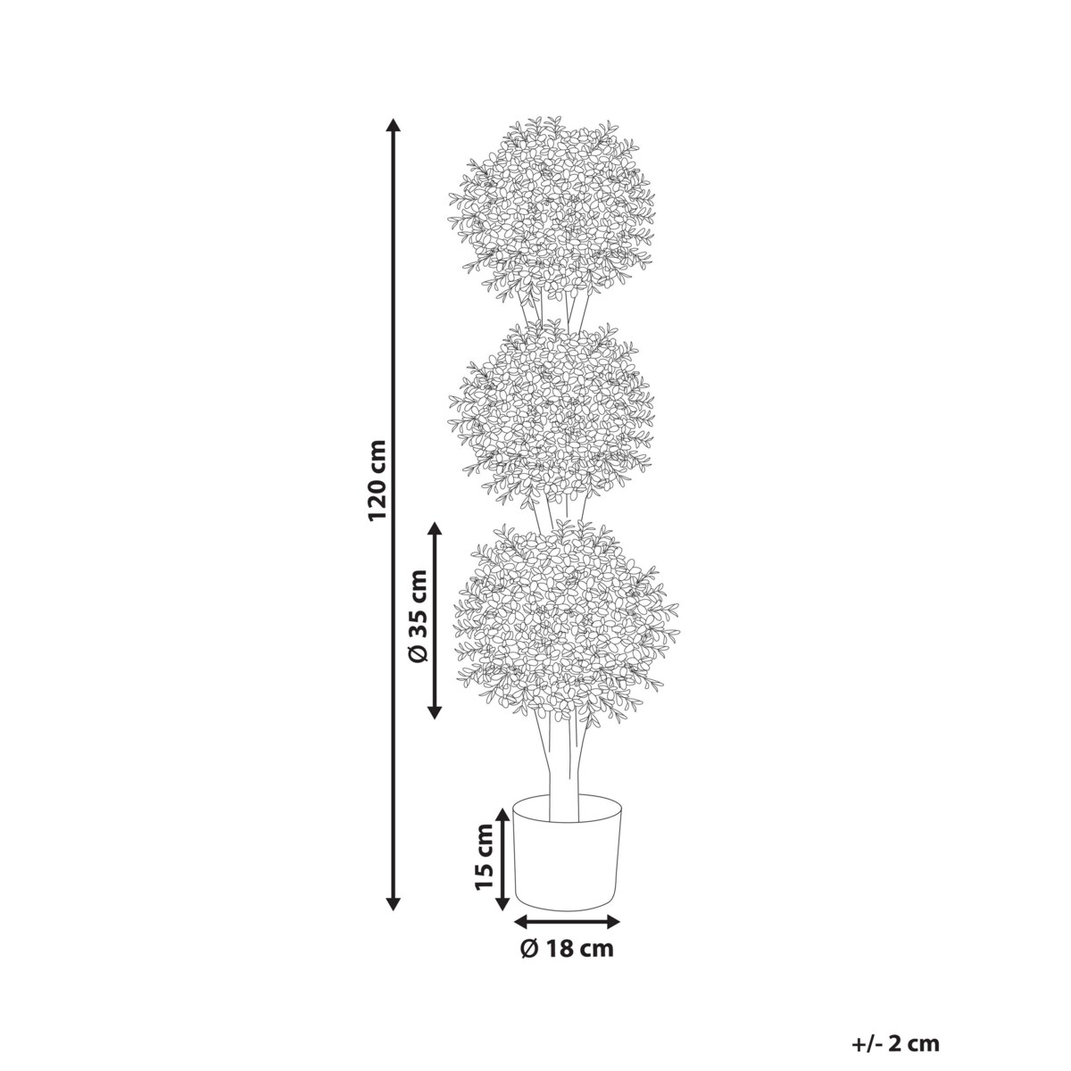 Sztuczna roślina doniczkowa 120 cm BUXUS BALL TREE