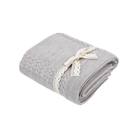 Koc dzianinowy z wełny MERINO 200x220 cm – FLORENCE200 SAND