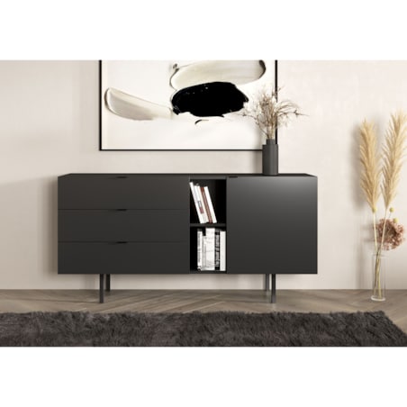 Czarna komoda z szufladami Skandica MYWAY / szer. 160 cm