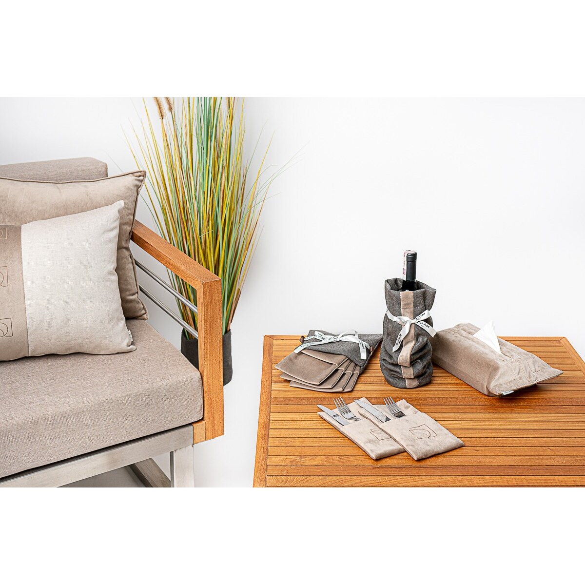 Welurowe Etui na sztućce Mushroom 6 szt.