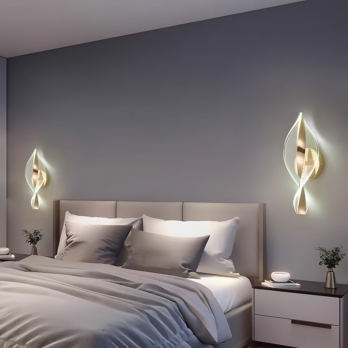 Kinkiet G031-W Led Złoty, Metal, Tworzywo Sztuczne