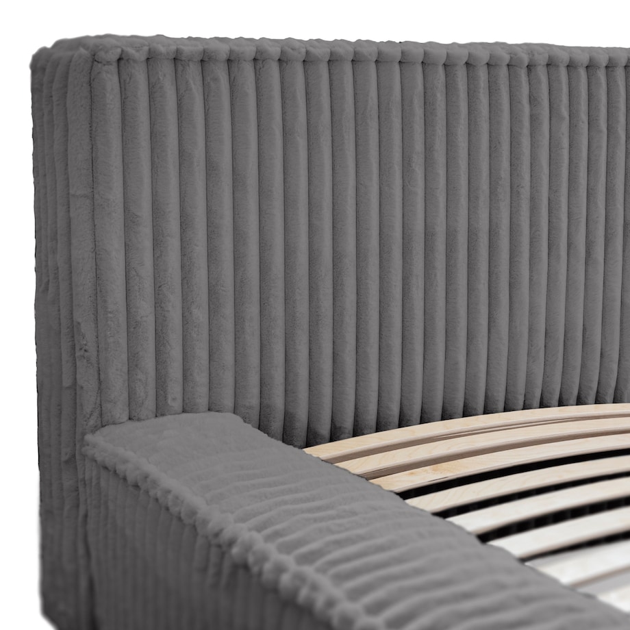 Łóżko ze stelażem i pojemnikiem szare 160x200 cm Golmo