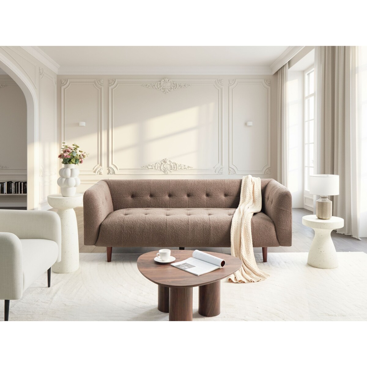 Sofa dla 3 osób BYSKE Boucle Brązowy