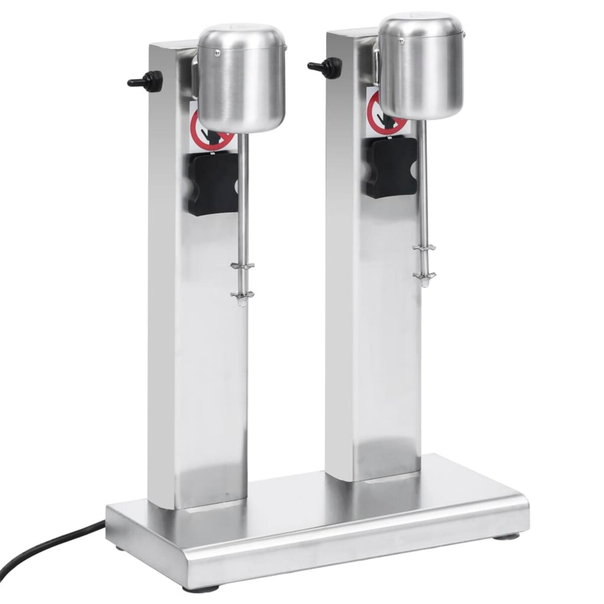 vidaXL Mikser do koktajli mlecznych z 2 kubkami, stal nierdzewna, 2 L