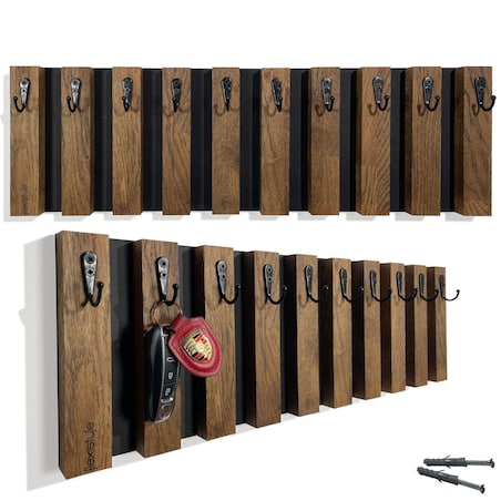 Drewniany wieszak na klucze Lamele 60cm brązowy