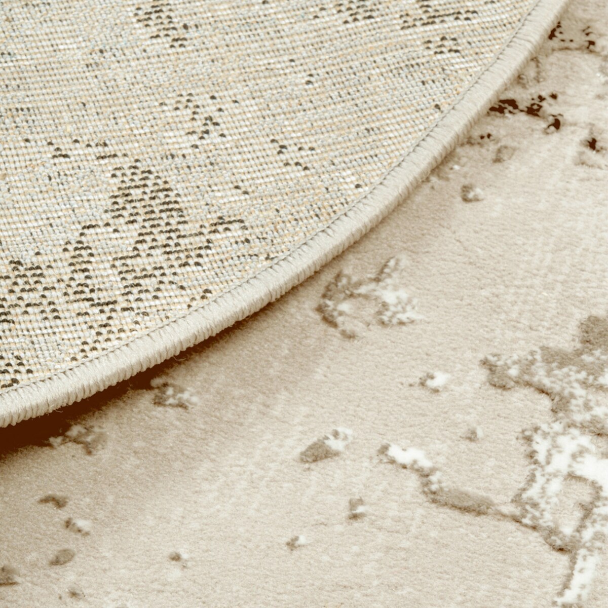 Dywan okrągły nowoczesny Studio 120 cm e-floor OEKO-TEX beżowy