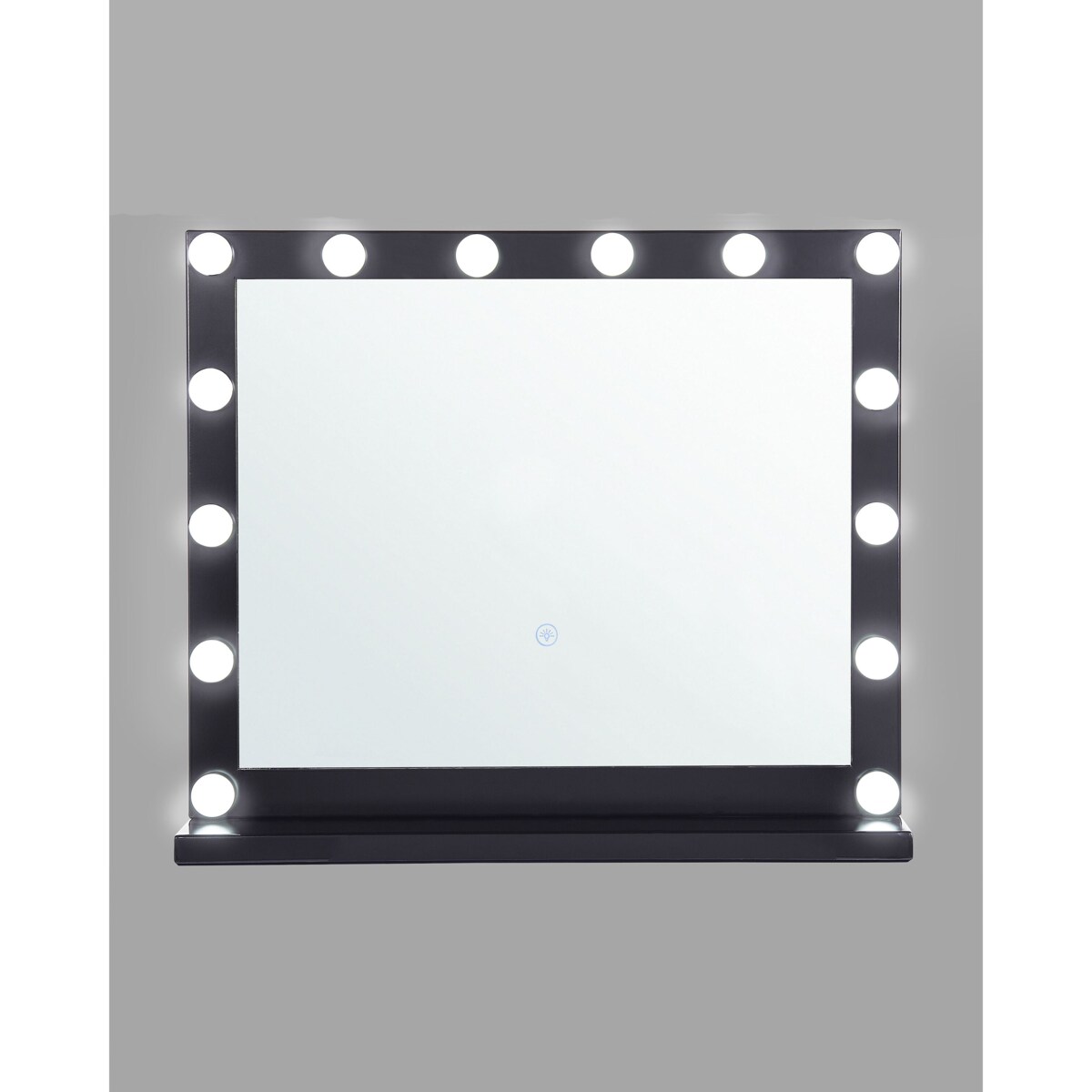 Metalowe lustro do makijażu stojące LED 50 x 60 cm czarne BEAUVOIR