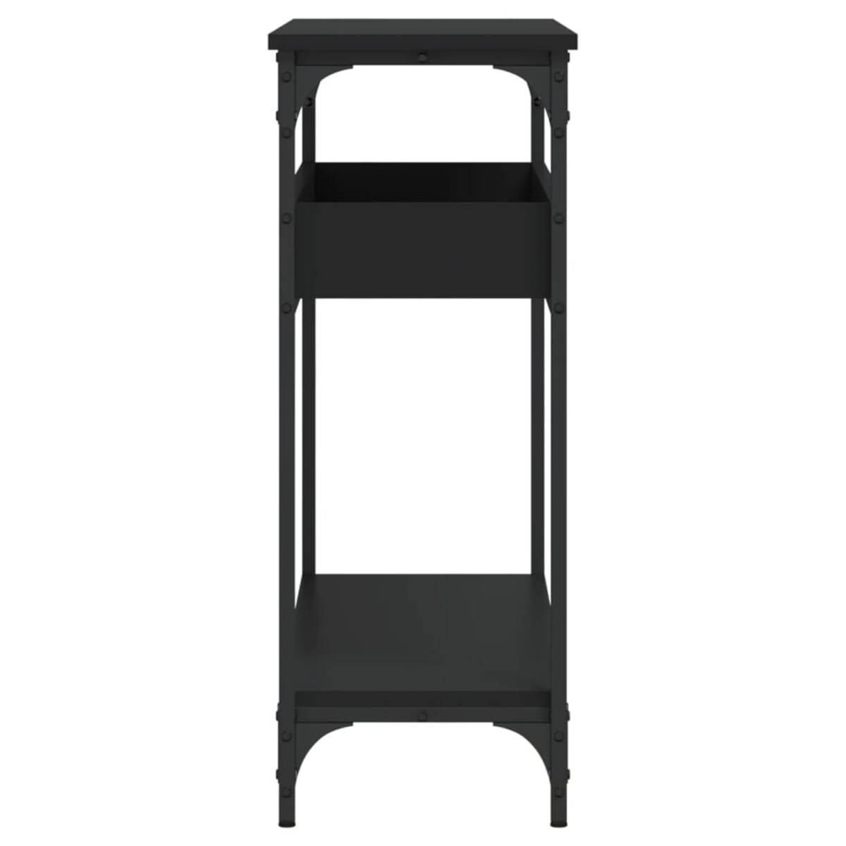 vidaXL Stolik konsolowy z półką, czarny, 100x29x75 cm