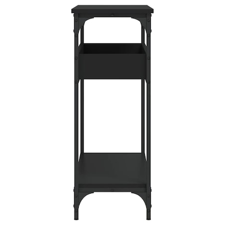 vidaXL Stolik konsolowy z półką, czarny, 100x29x75 cm