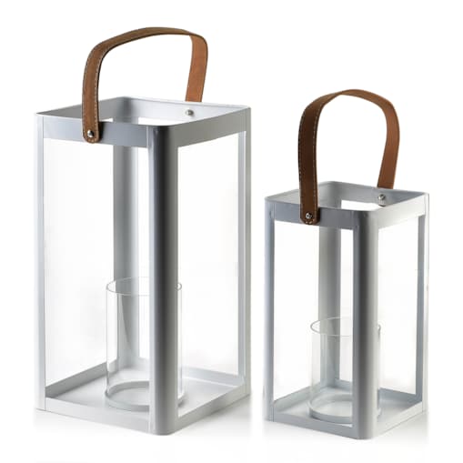 LOUIS Komplet 2 latarni biały metal