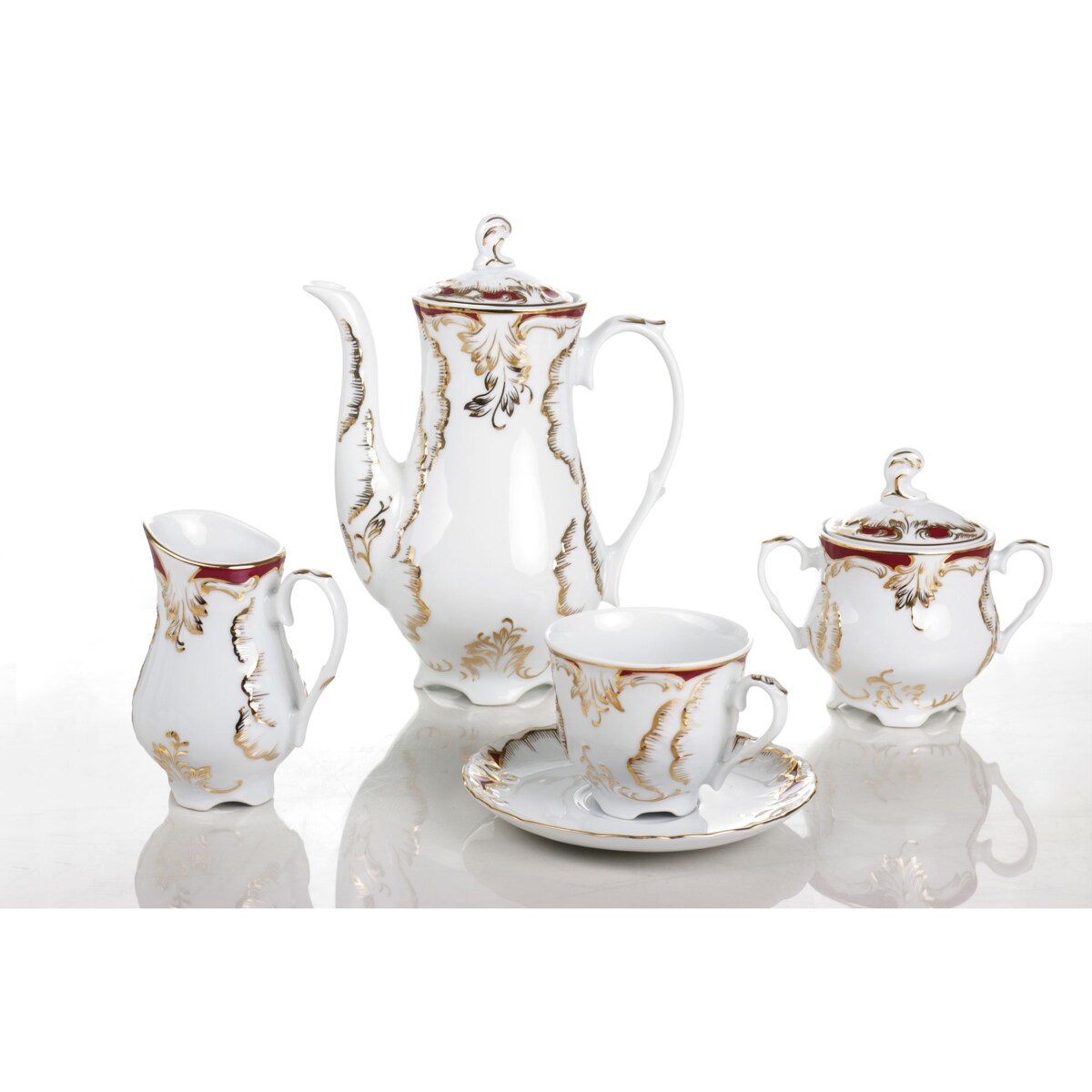 Garnitur do kawy dla 6 osób 21 el. Rococo Purpura 0040