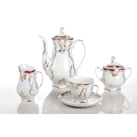 Garnitur do kawy dla 6 osób 21 el. Rococo Purpura 0040