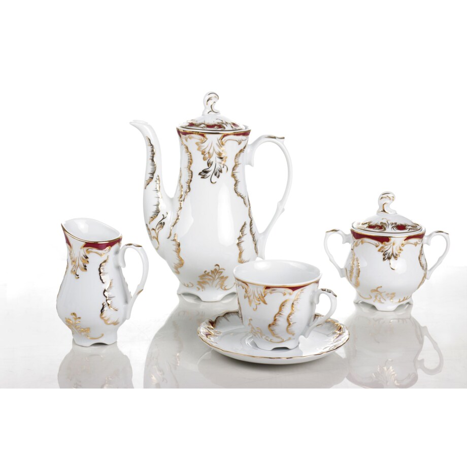 Garnitur do kawy dla 6 osób 21 el. Rococo Purpura 0040