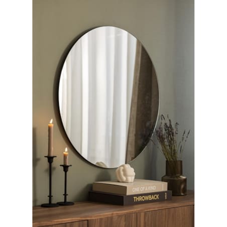 Okrągłe Lustro Wiszące 80 Cm Bez Ramy