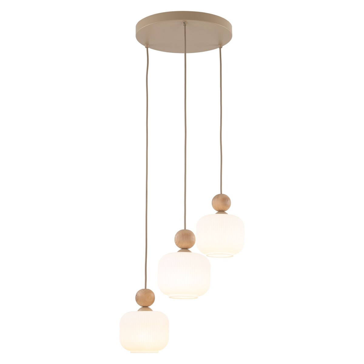 Lampa wisząca TK Lighting BALLO 11050 3xE14 Sabia/Biały regulowana wysokość metal szkło 35 cm