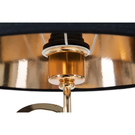 Lampa stołowa Glam Harts, kolor czarny i złoty, żelazo i papier, 30 x 30 x 54,5 cm, 1 x E27, styl glamour, do salonu i sypialni, Mauro Ferretti