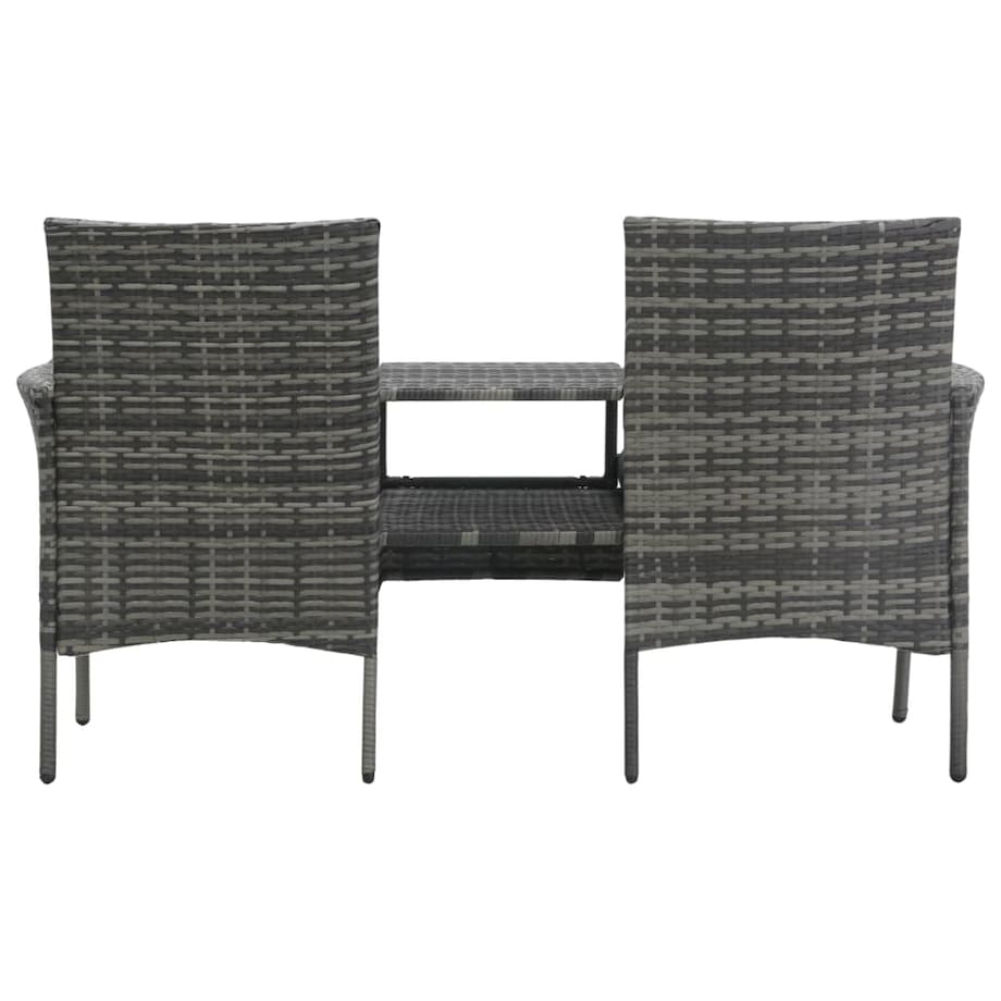 vidaXL Dwuosobowa sofa ogrodowa ze stolikiem, polirattan, antracyt