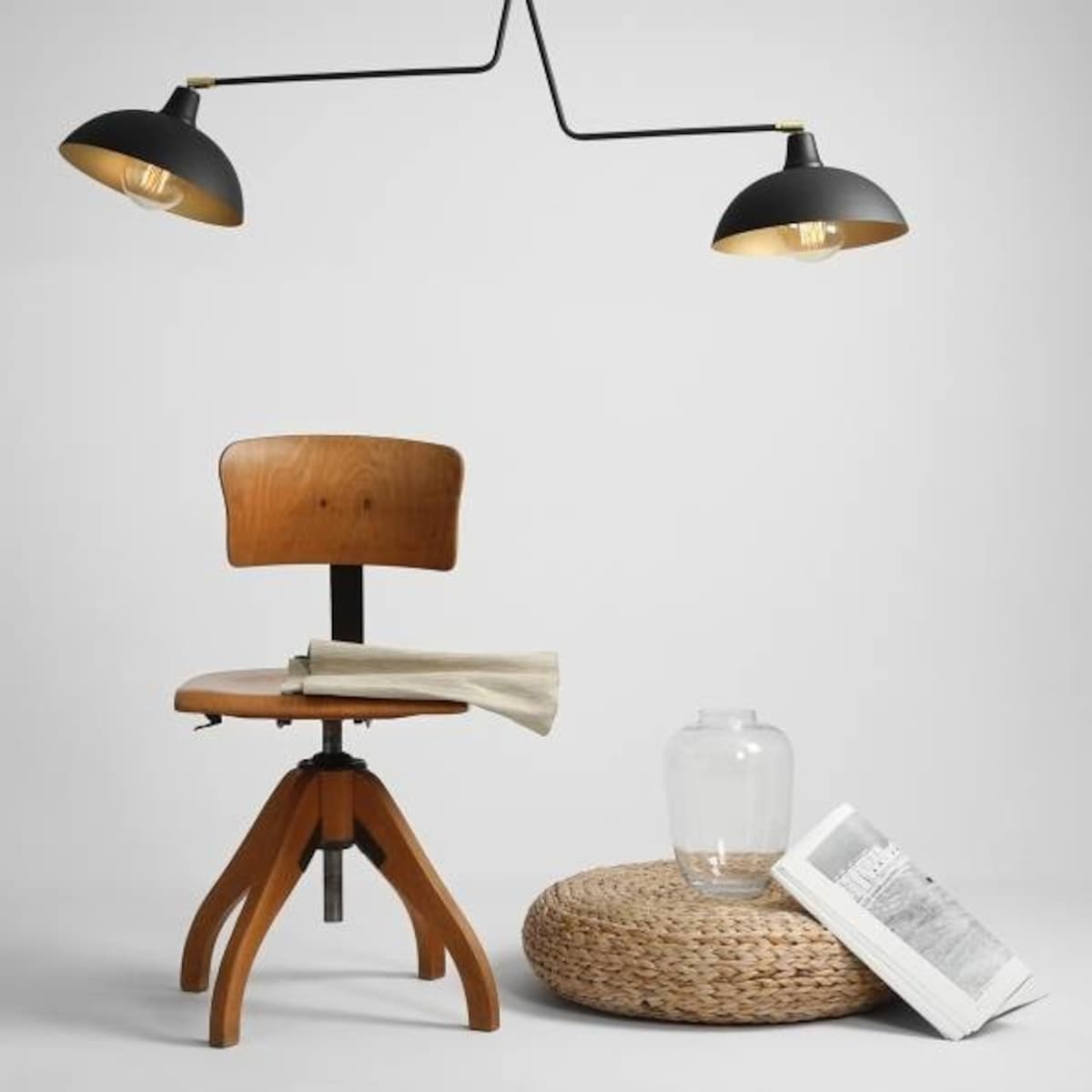 Loftowa lampa sufitowa 1036H1 Aldex industrialne kopuły na wysięgnikach czarne