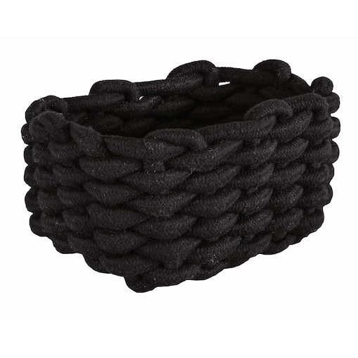 Kleine Wolke Fellone Koszyk łazienkowy sznurek pleciony czarny M