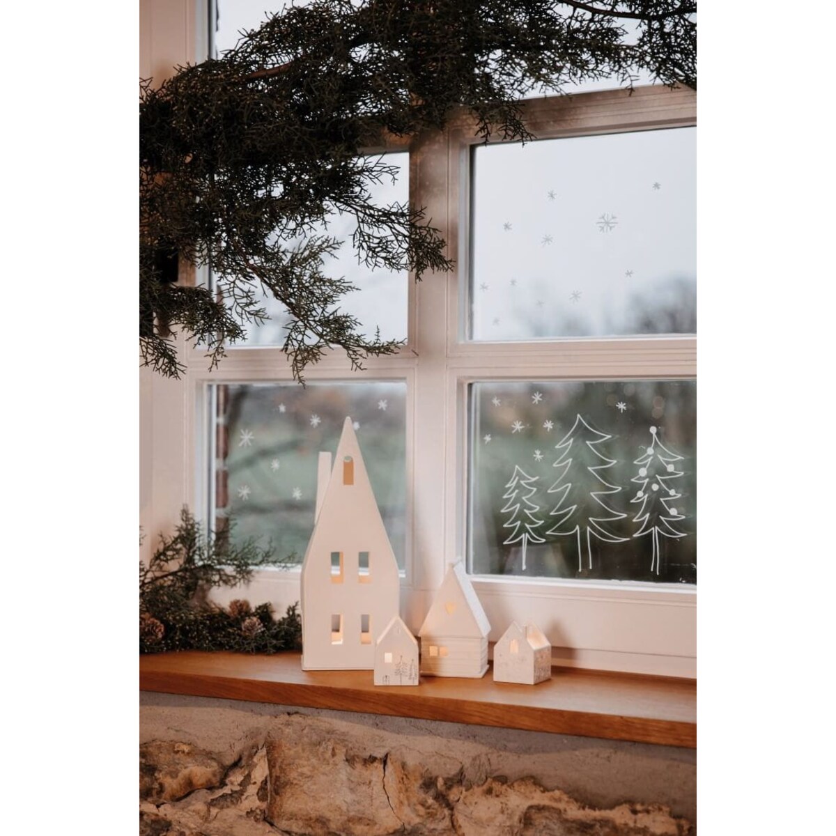 Duży lampion Domek Skośny Dach, 12 x 11 x 30.5 cm, Raeder