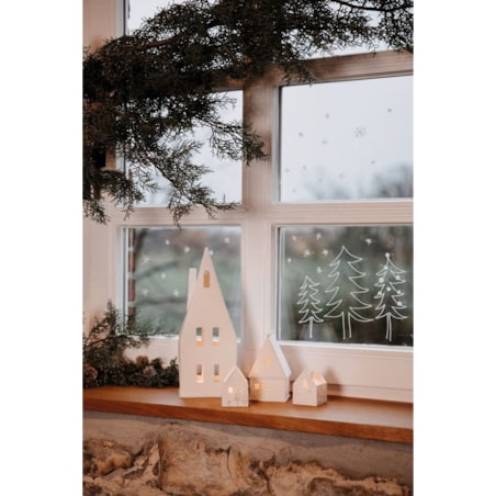 Duży lampion Domek Skośny Dach, 12 x 11 x 30.5 cm, Raeder