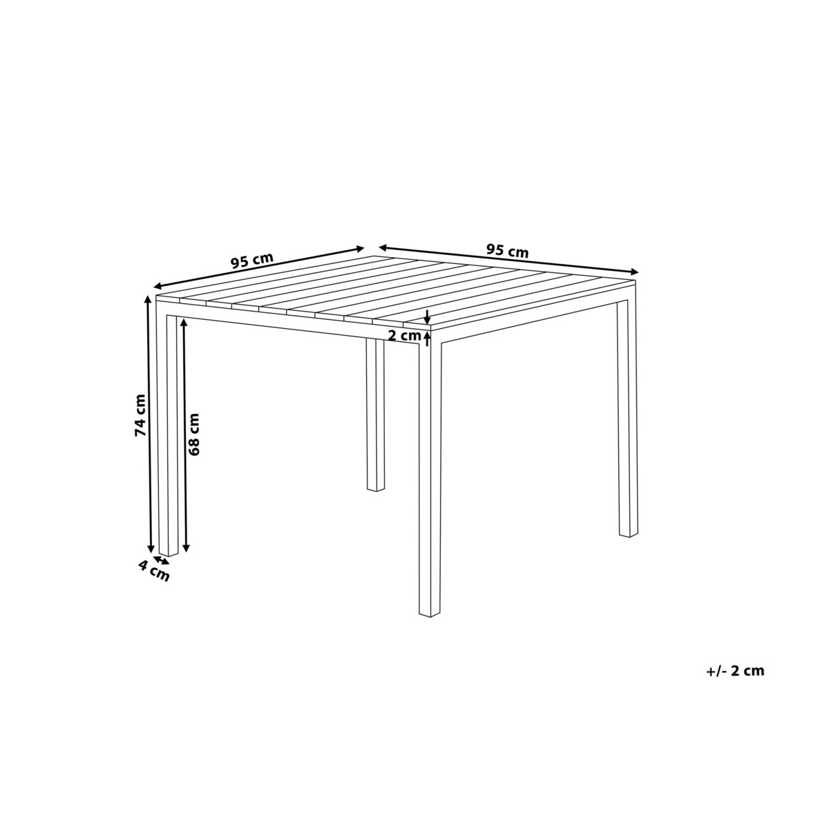 Stół ogrodowy 95 x 95 cm beżowy PRATO