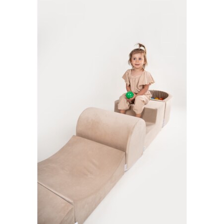 Piankowy plac zabaw + mały basen - beżowy + 80 piłek KOLOROWE