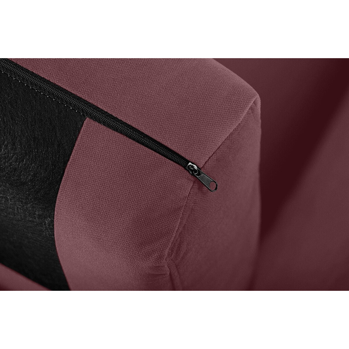 KONSIMO TAGIO Skandynawski narożnik welurowy w kolorze różowym z pufem/ otomaną, lewy